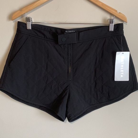 Athleta Ski Shorts Black Size 8 New Apres Toasty Buns Insulated Womens Winter - Picture 3 of 7